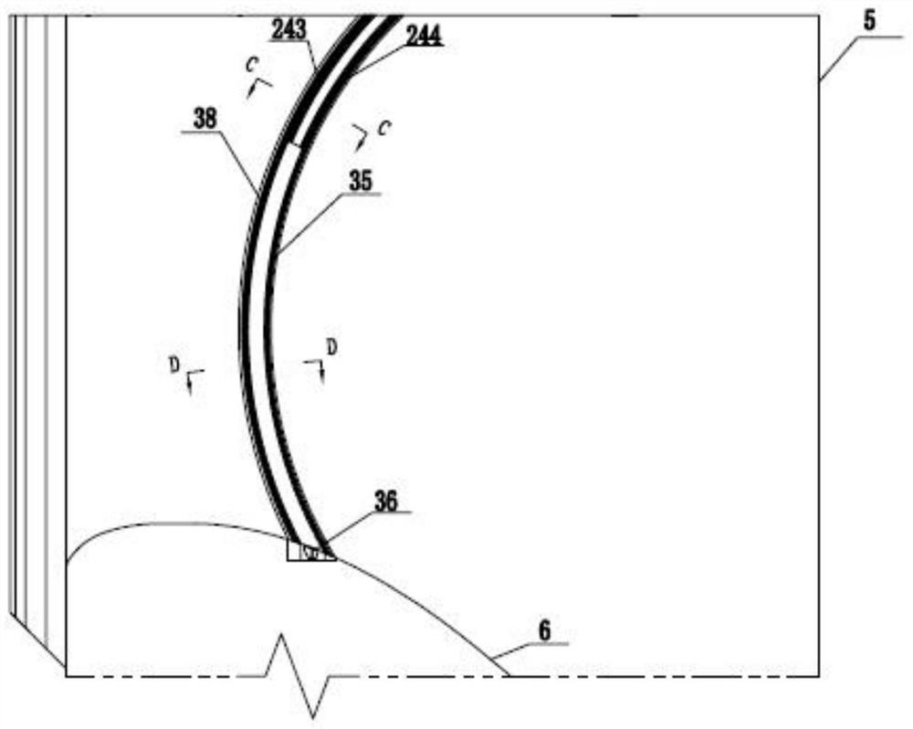 Top-exposed radial gate system provided with stoplog type anti-flooding sliding gate leaf and gate opening and closing method