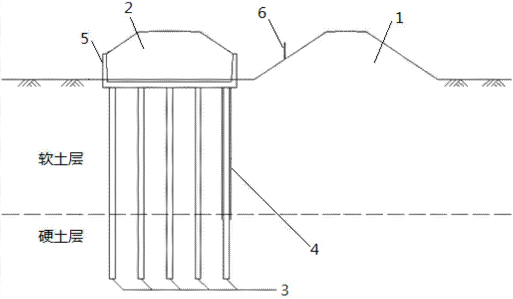 Concurrent operation high-speed railway separated line roadbed structure and construction method thereof