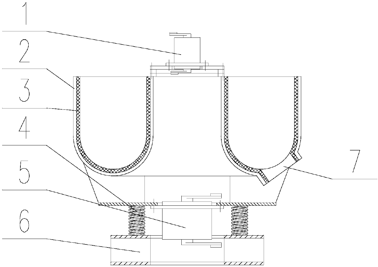 Vibration grinding machine based on double-machine coaxial self synchronism and parameter determining method