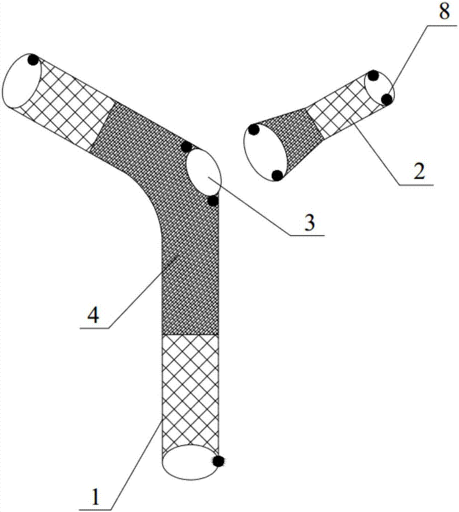 Film-covering-type Y-shaped bile duct stent partially covered with chemotherapeutic drugs