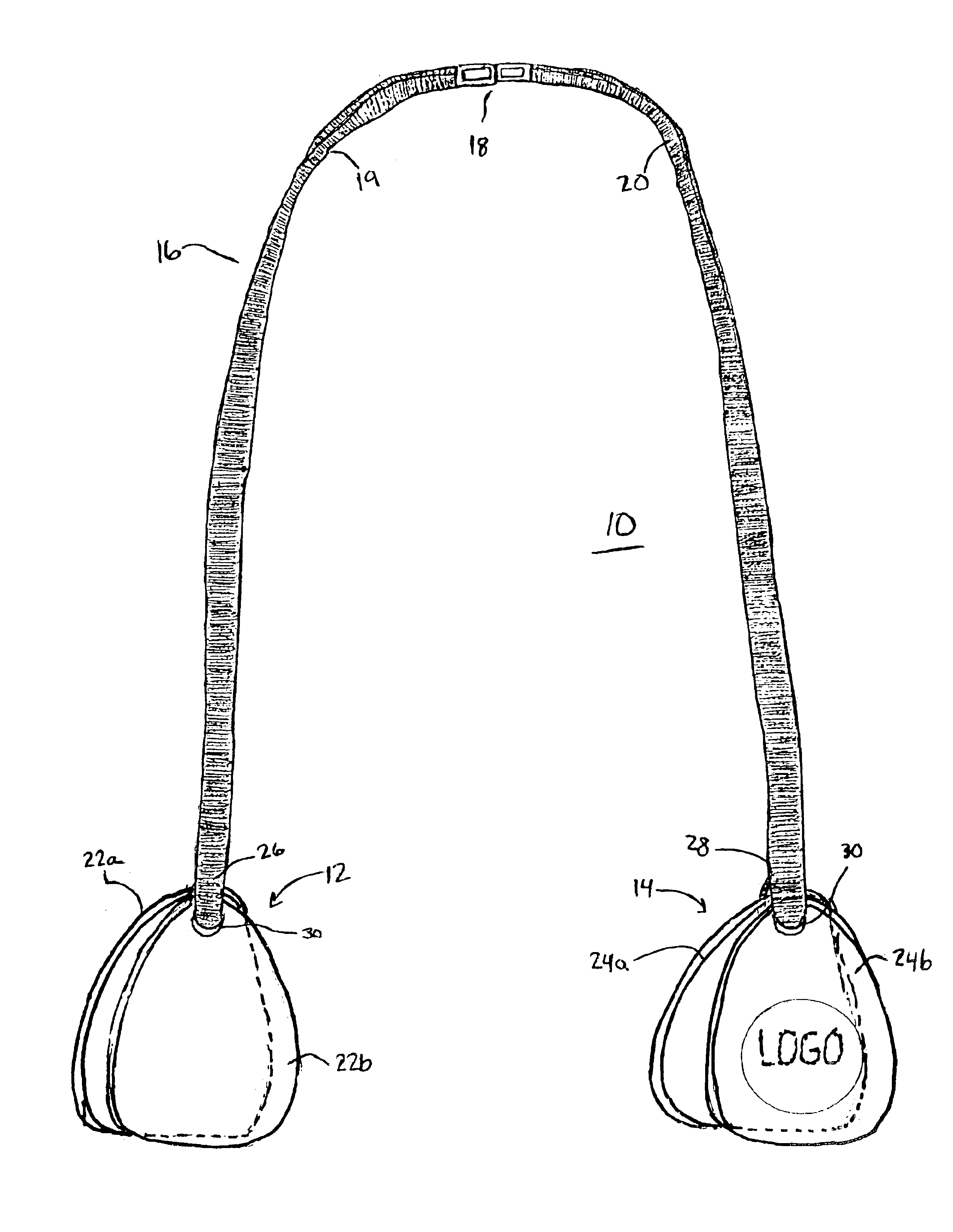 Device for detachably holding an absorbent napkin across the torso