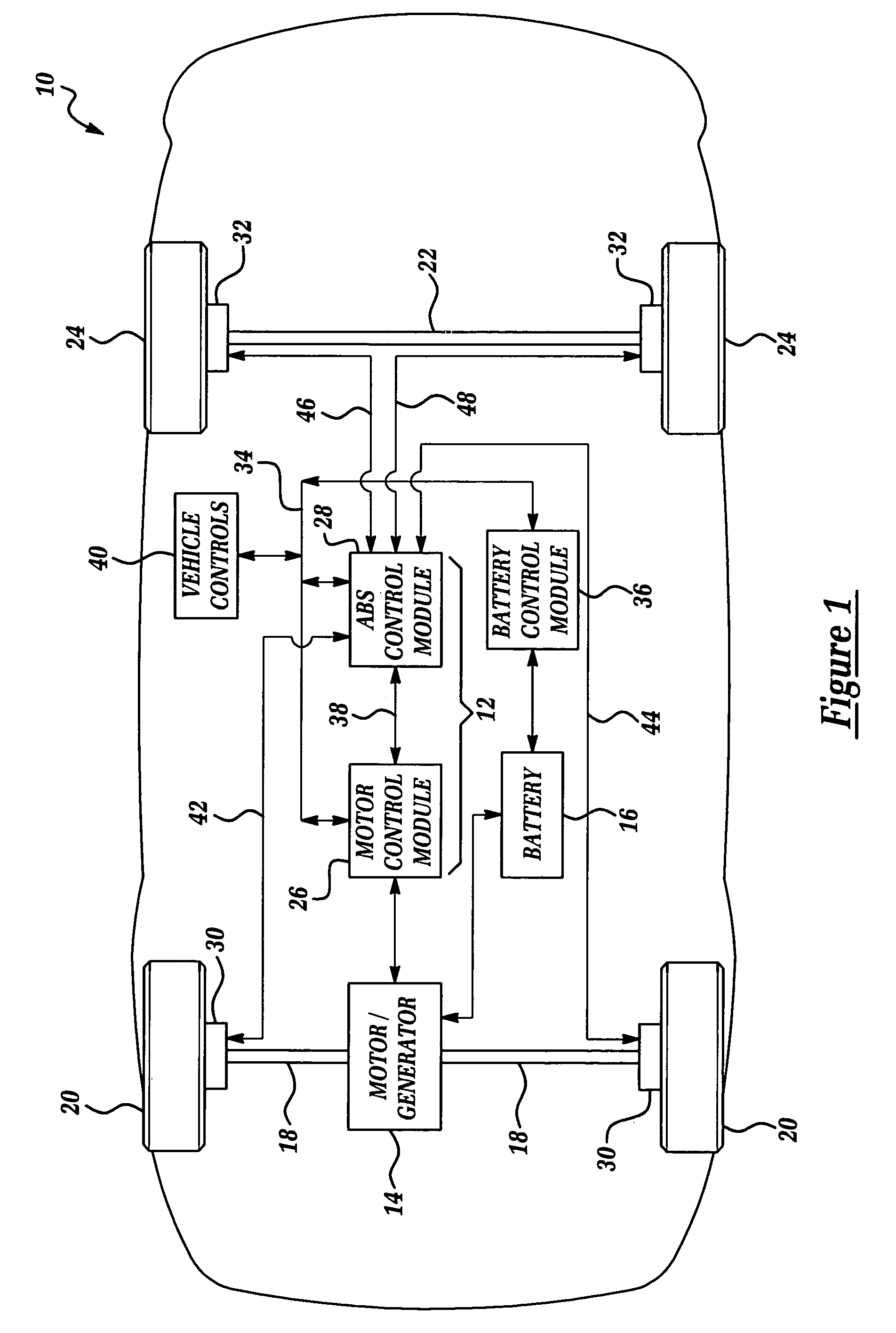 System and method for regenerative and antiskid braking within an electric vehicle