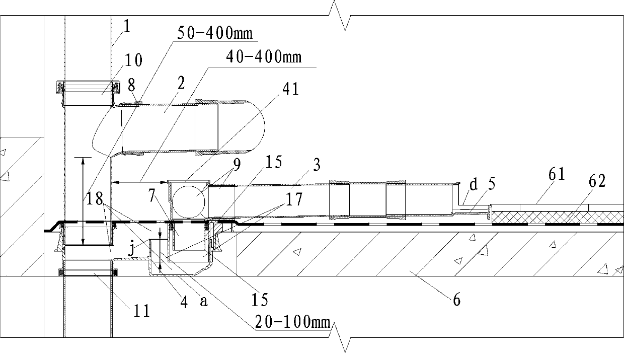 Non-descending board same-floor drainage system for toilet