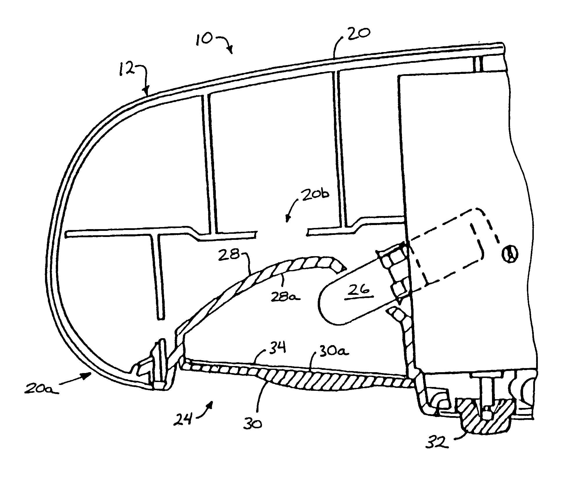 Automotive lighting assembly with decreased operating temperature