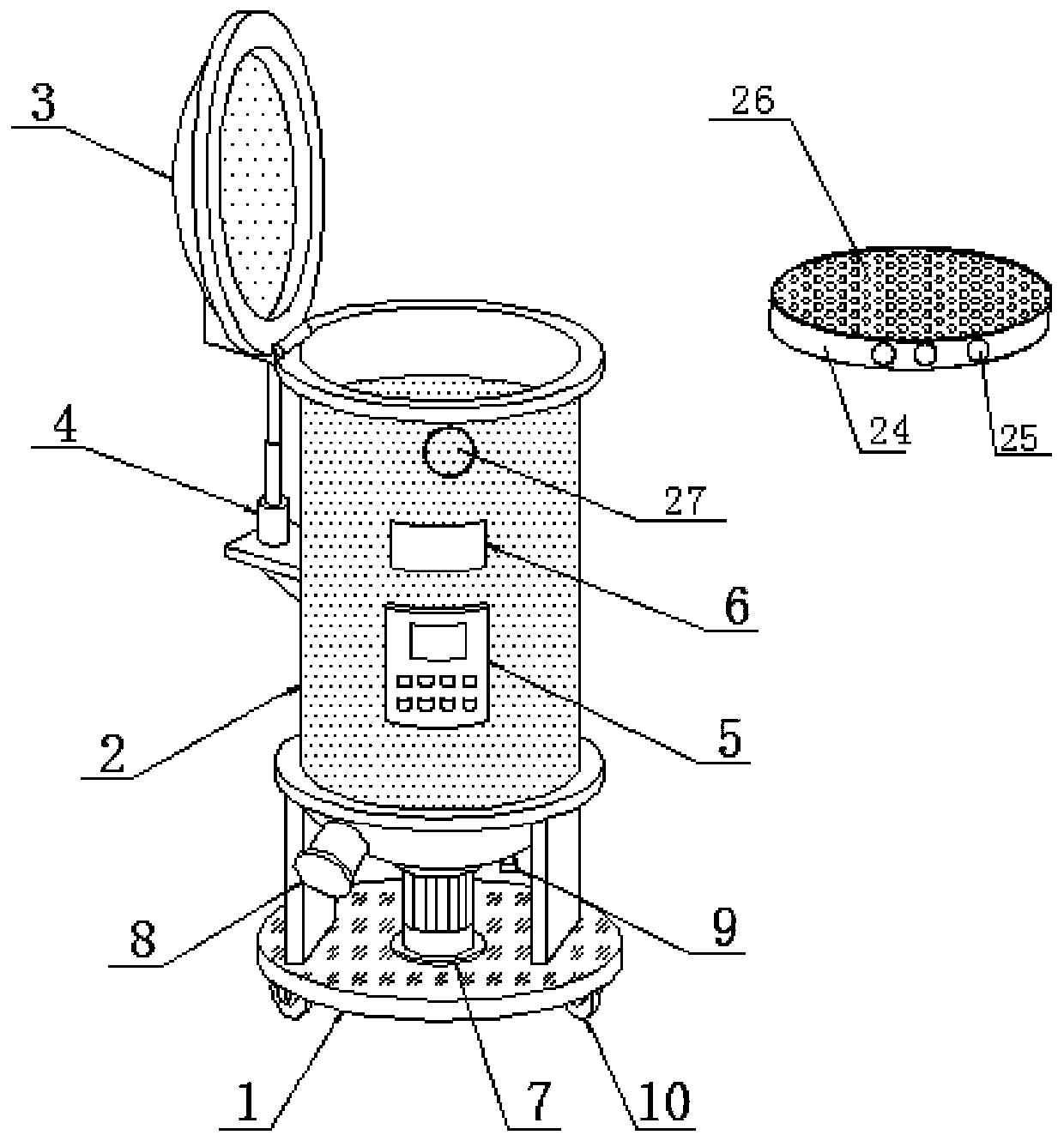 Experimental device used for soil acidification soil improvement