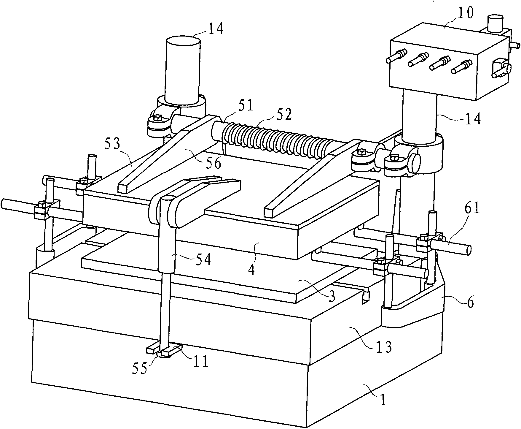 Pattern drawing mechanism for founding moulding and founding moulding machine using the pattern drawing mechanism