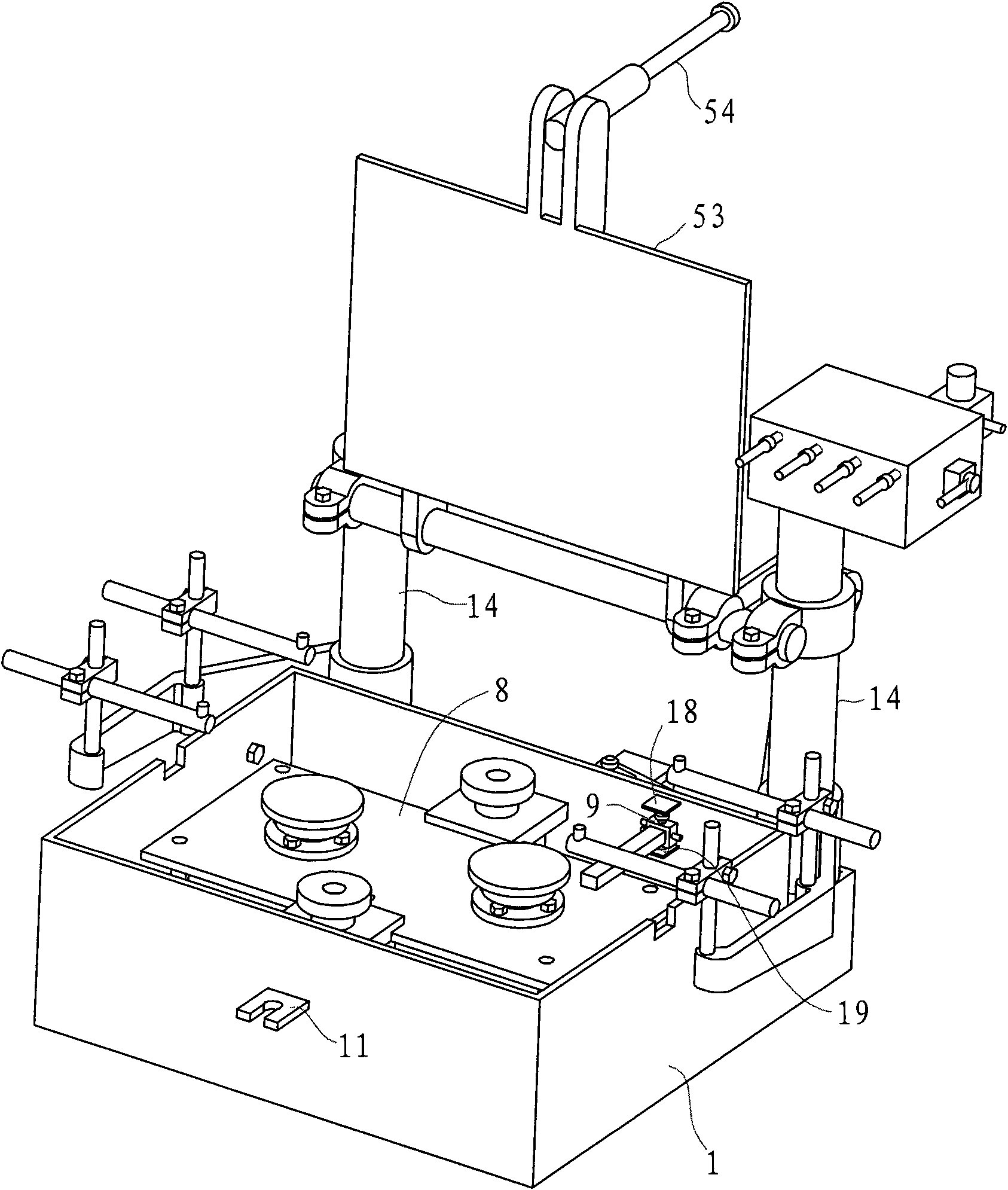 Pattern drawing mechanism for founding moulding and founding moulding machine using the pattern drawing mechanism