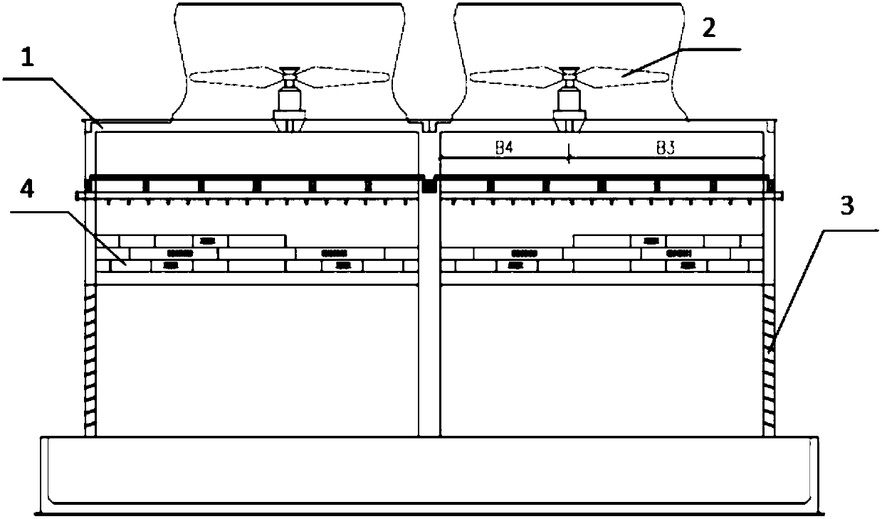 Optimized single-side air inlet induced draft tower