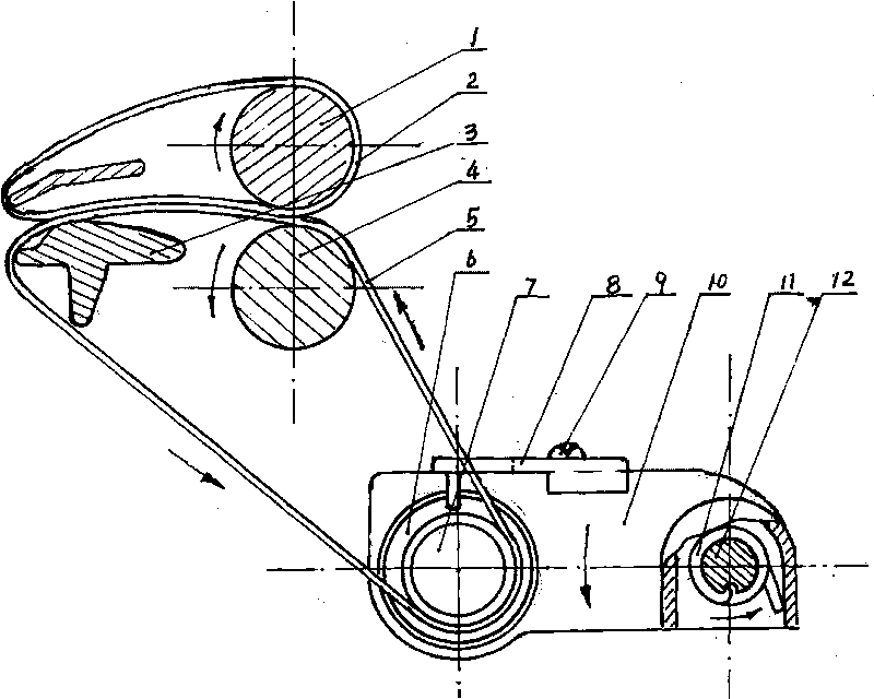 Rotary lower leather apron tension bracket device of ring spinning machine