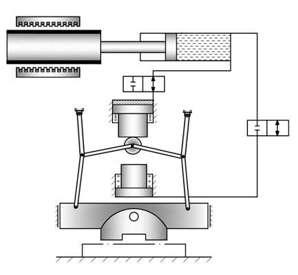 Double toggle rod self-locking clamping device