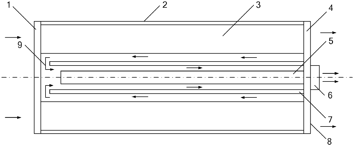 Integrative roll-type membrane component with ultraviolet disinfection