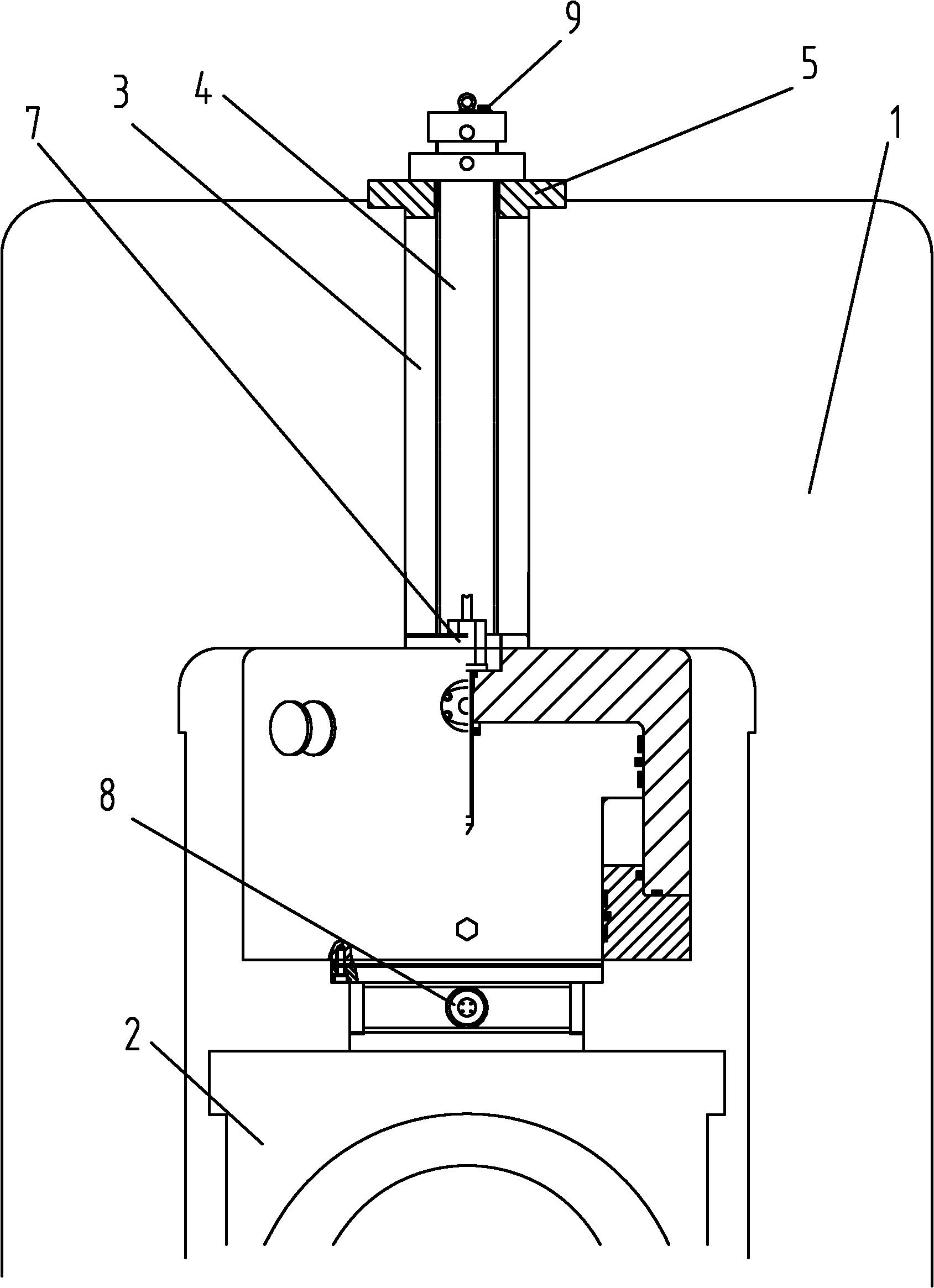 Screw down device of working rolls of four-roll rolling mill