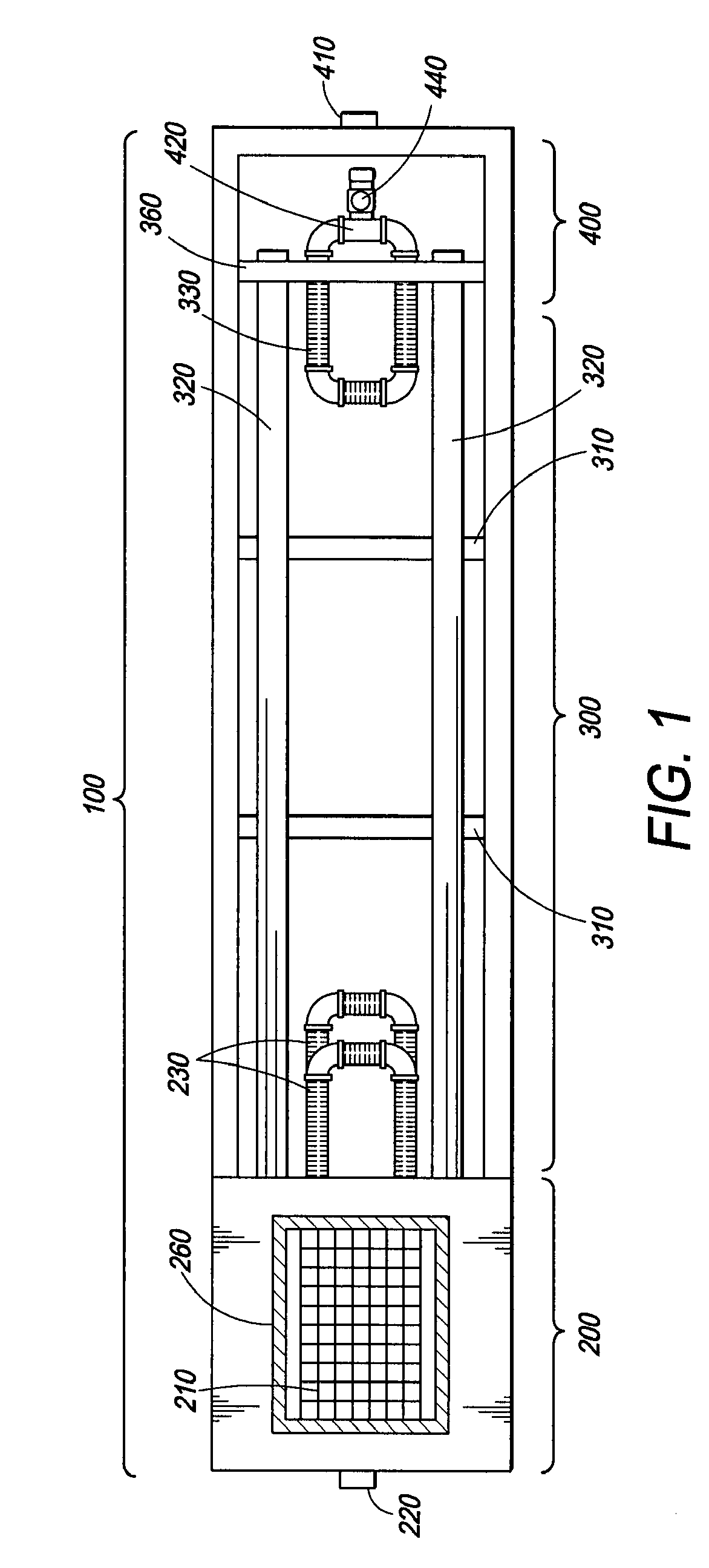 In line wetland water treatment system