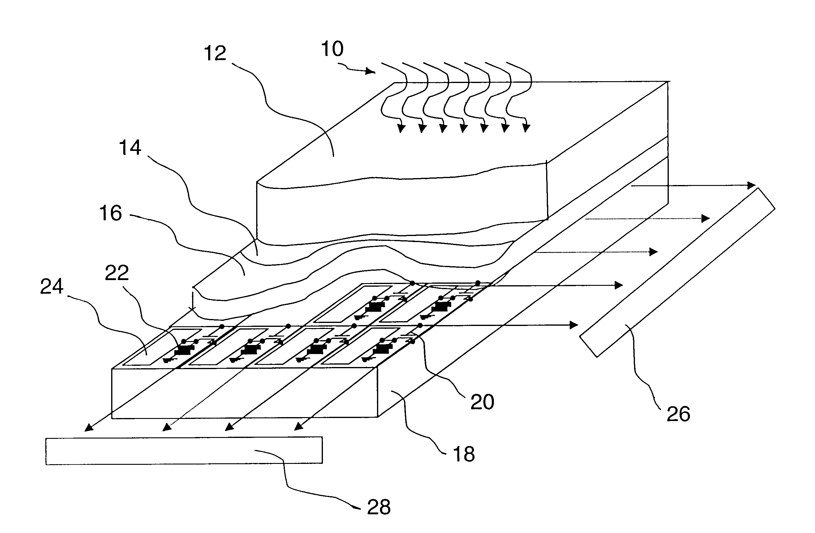 Indirect x-ray image detector for radiology