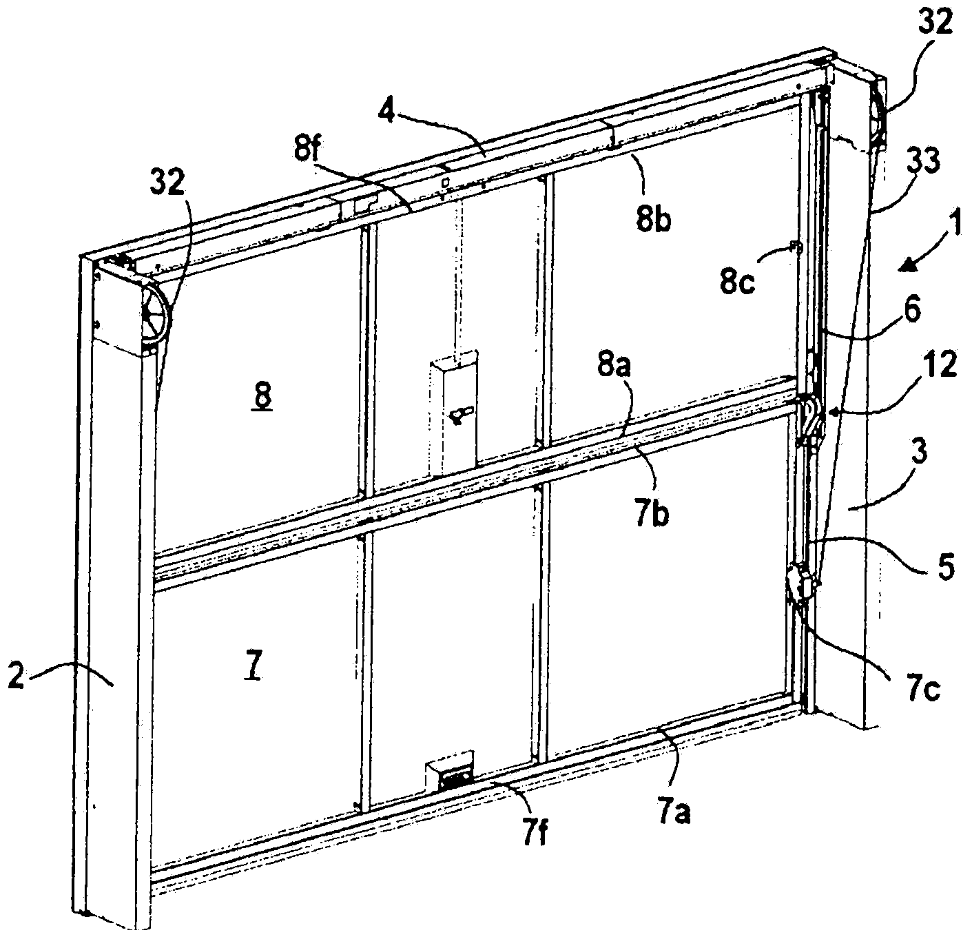 Sectional door particularly for garage