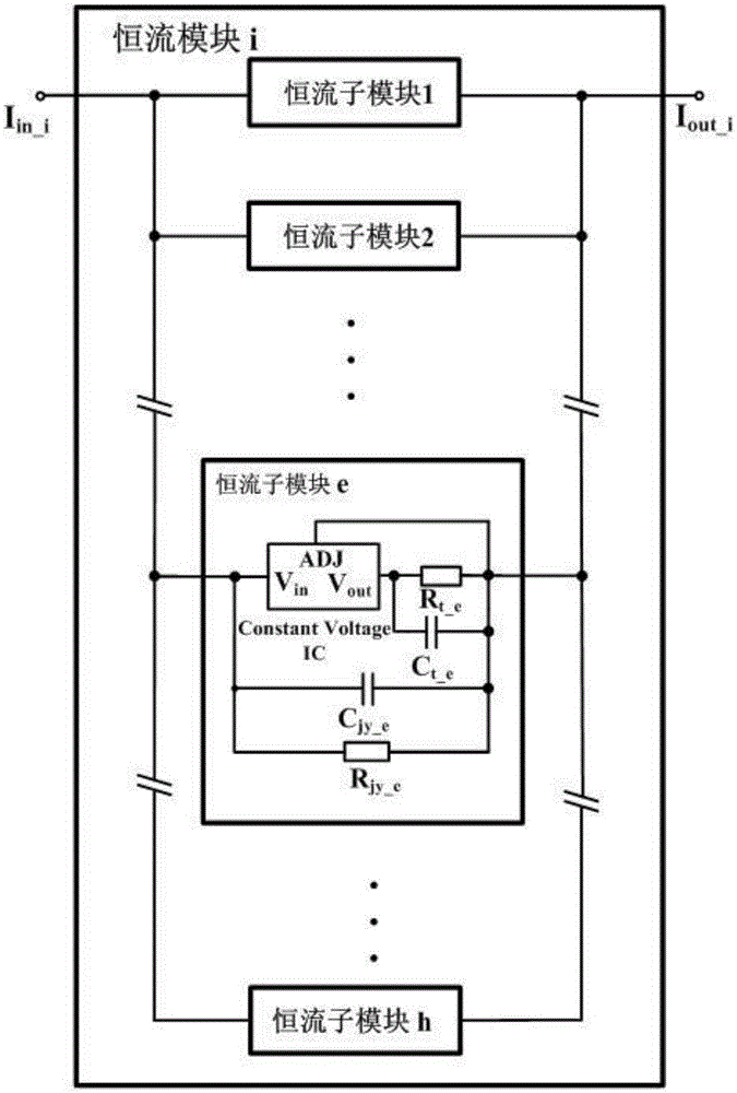 Current expanding type direct-current auxiliary power source achieving voltage dividing through constant current circuit