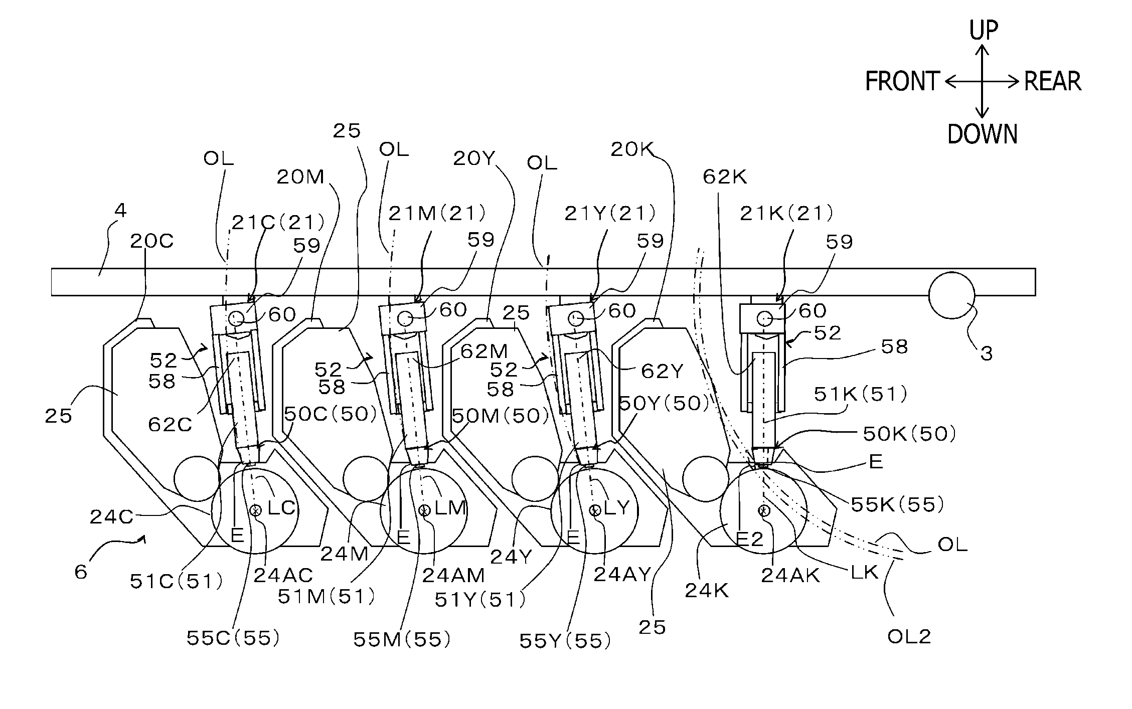 Image forming apparatus having LED head and rotatable cover