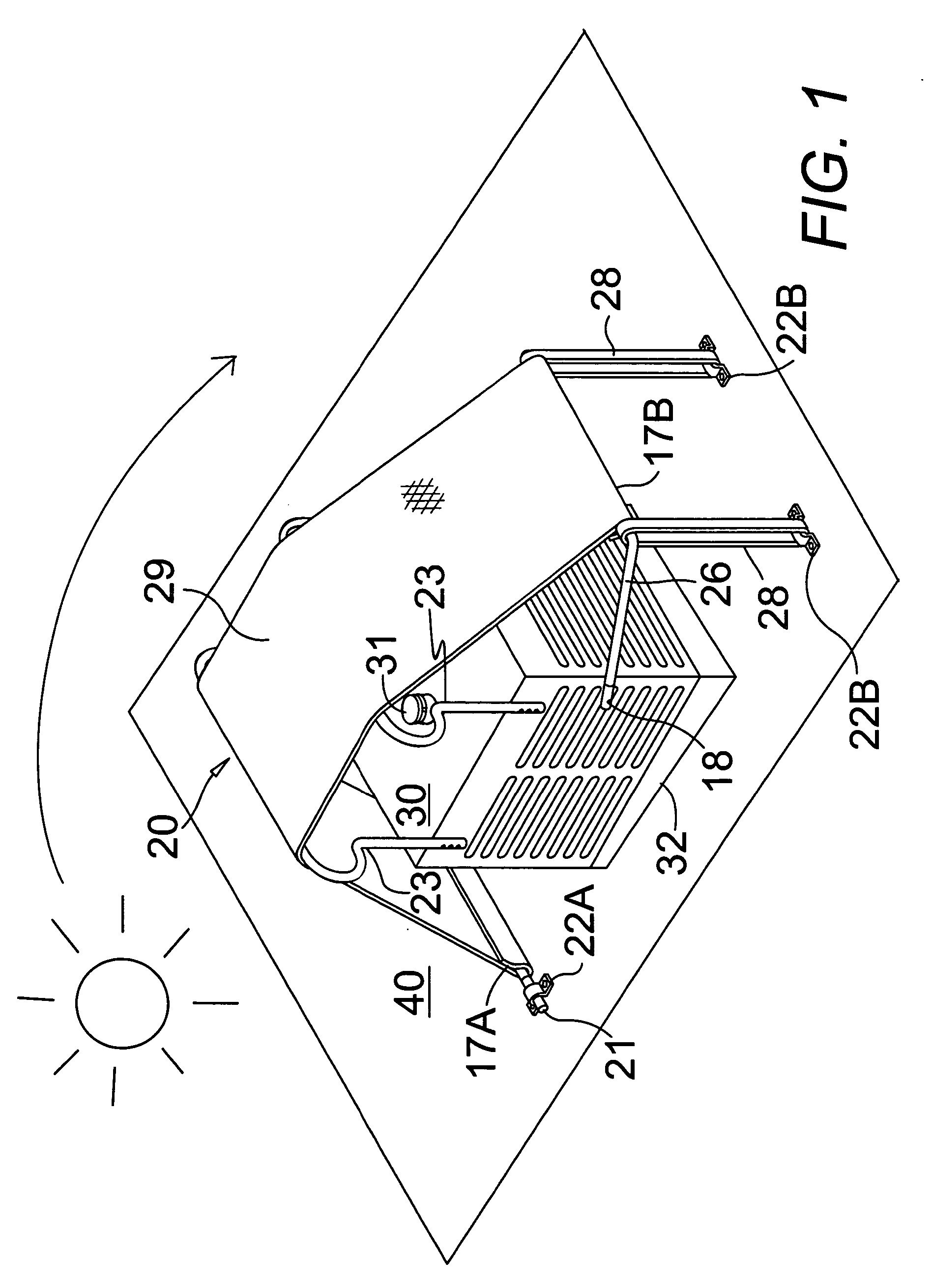 Removable heat shield for cooling/heating unit