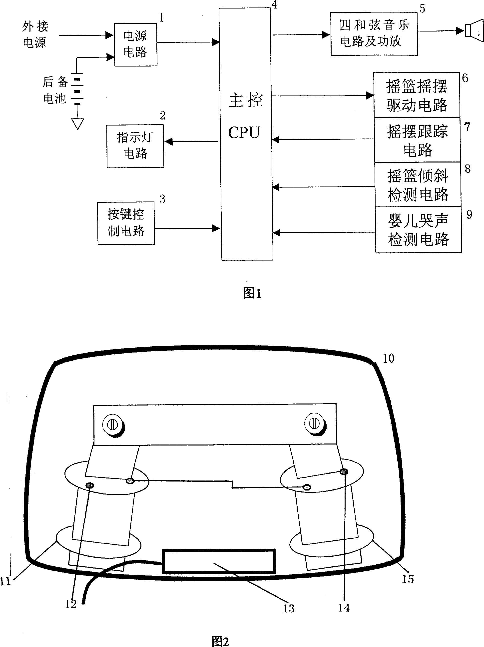 Infantile cradle bed microcomputer controller