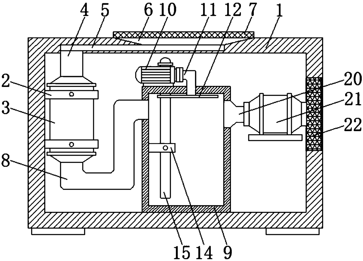 Waste gas treatment device for lifting type laboratory