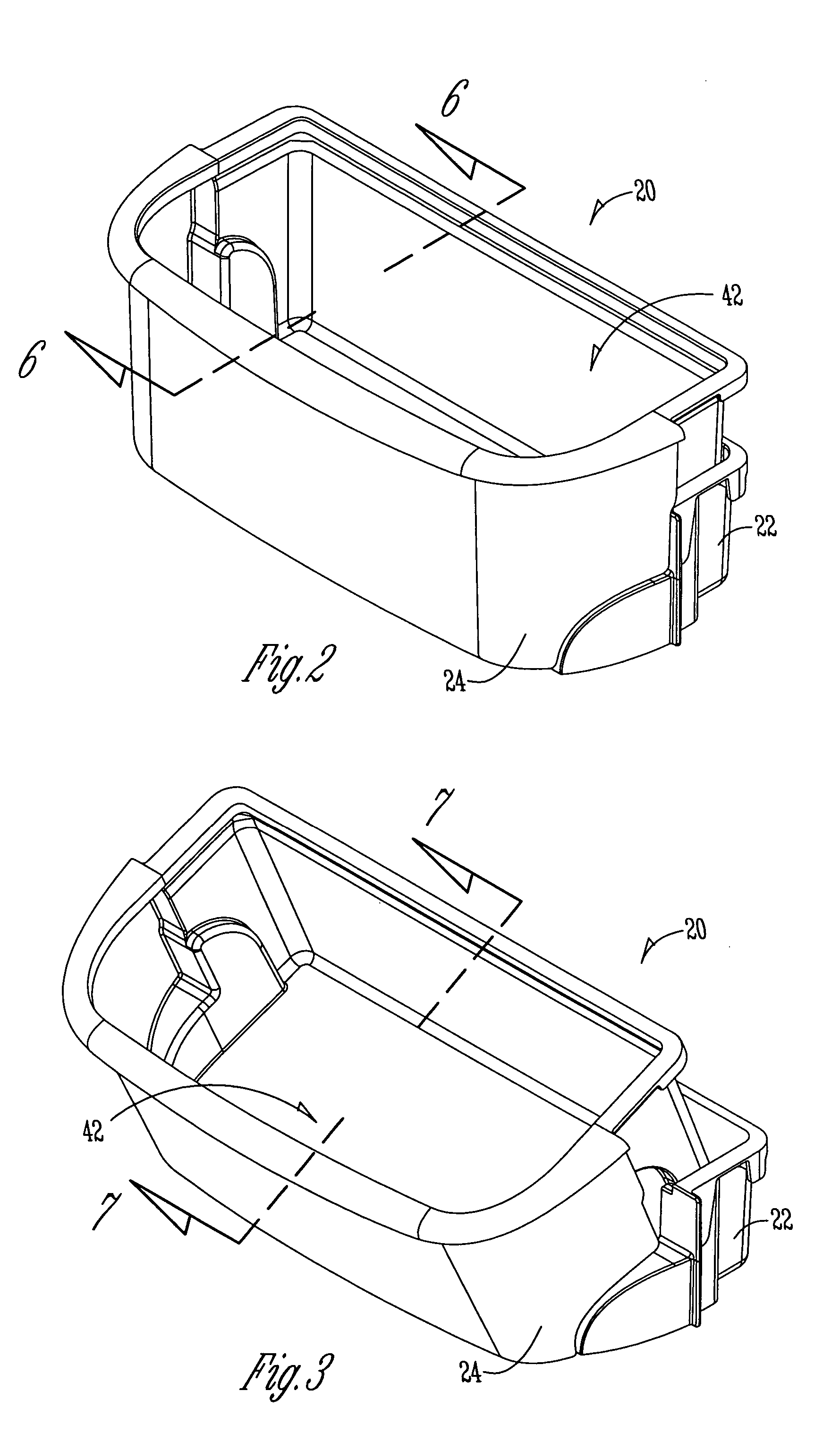 Tilt-out door buckets for refrigerators or freezers