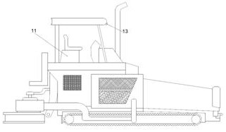 Asphalt laying process for auxiliary shielding of paver