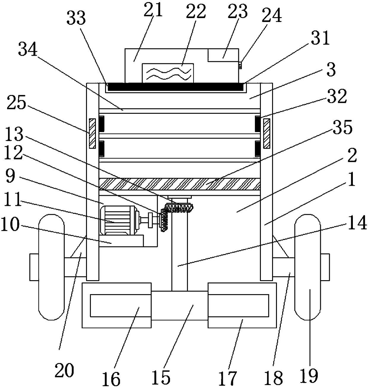 Sports field ground surface sweat-wiping and dehumidifying device