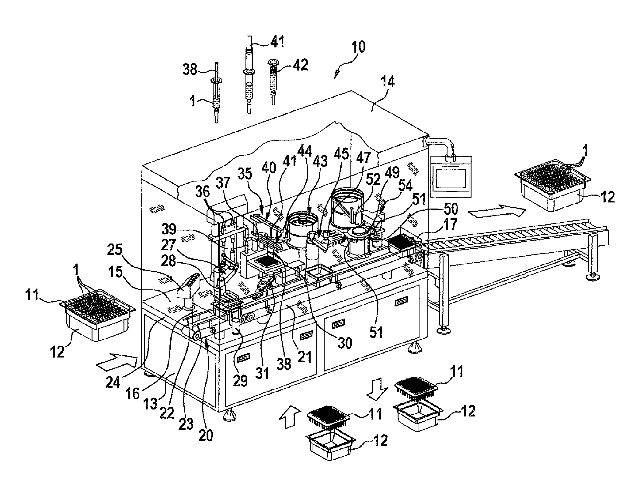 Device for filling and sealing pharmaceutical containers