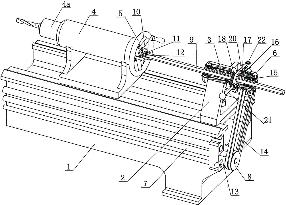 Lathe tailstock power feed unit