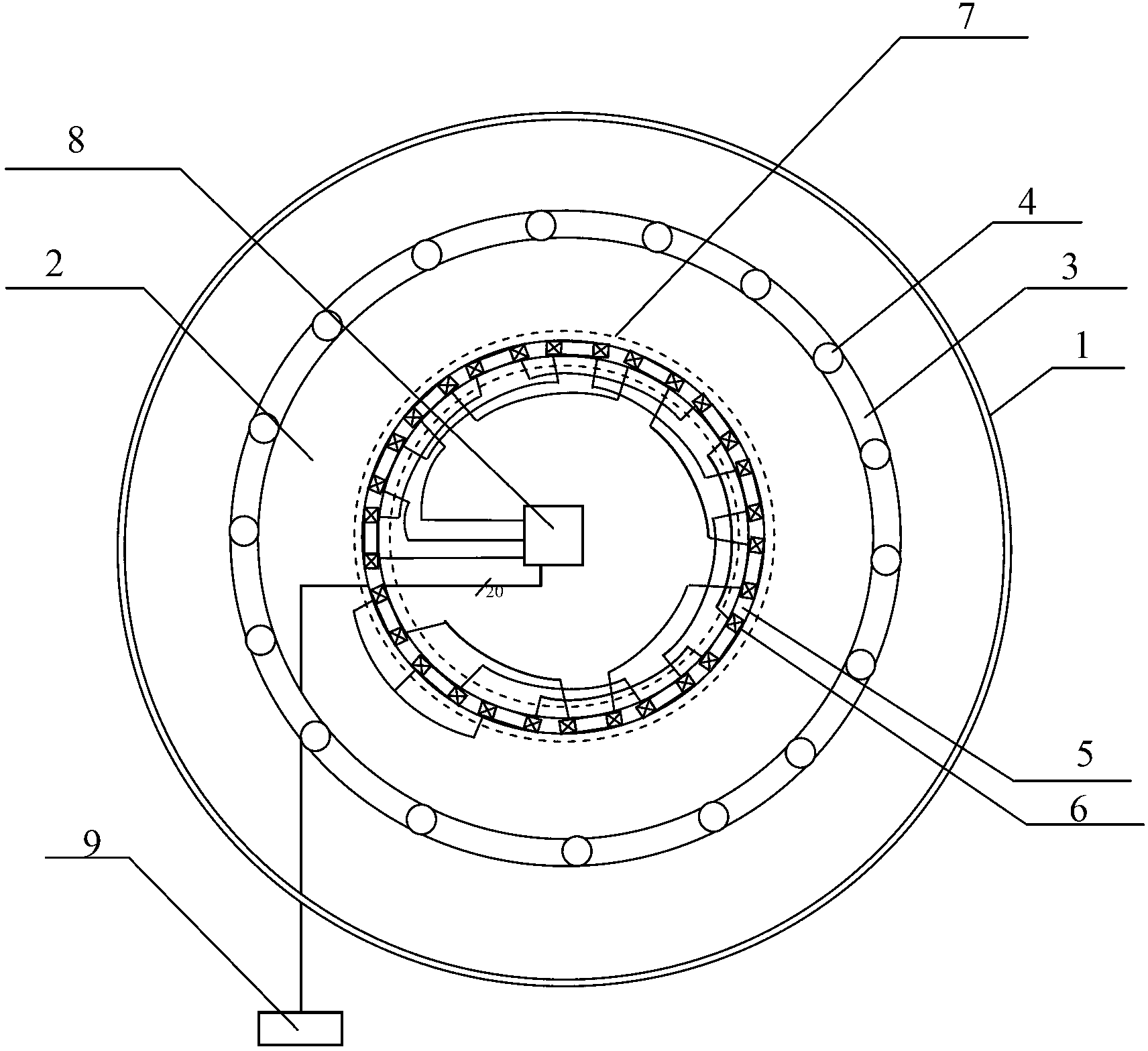 Dining table electric rotary disk based on driving of toroidal magnetic field