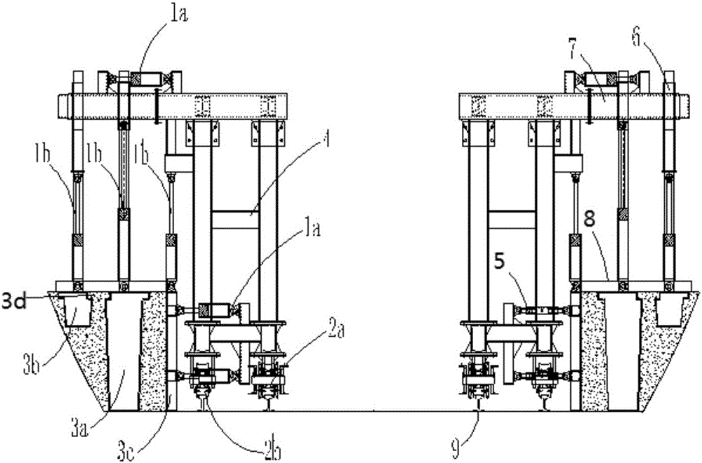 Rail-traveling type hydraulic ditch cable trench trolley formwork system