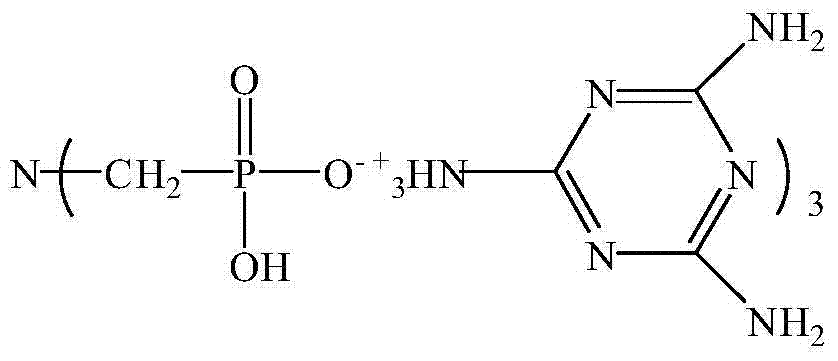 Melamine aminotrimethylene phosphonate and preparation method thereof