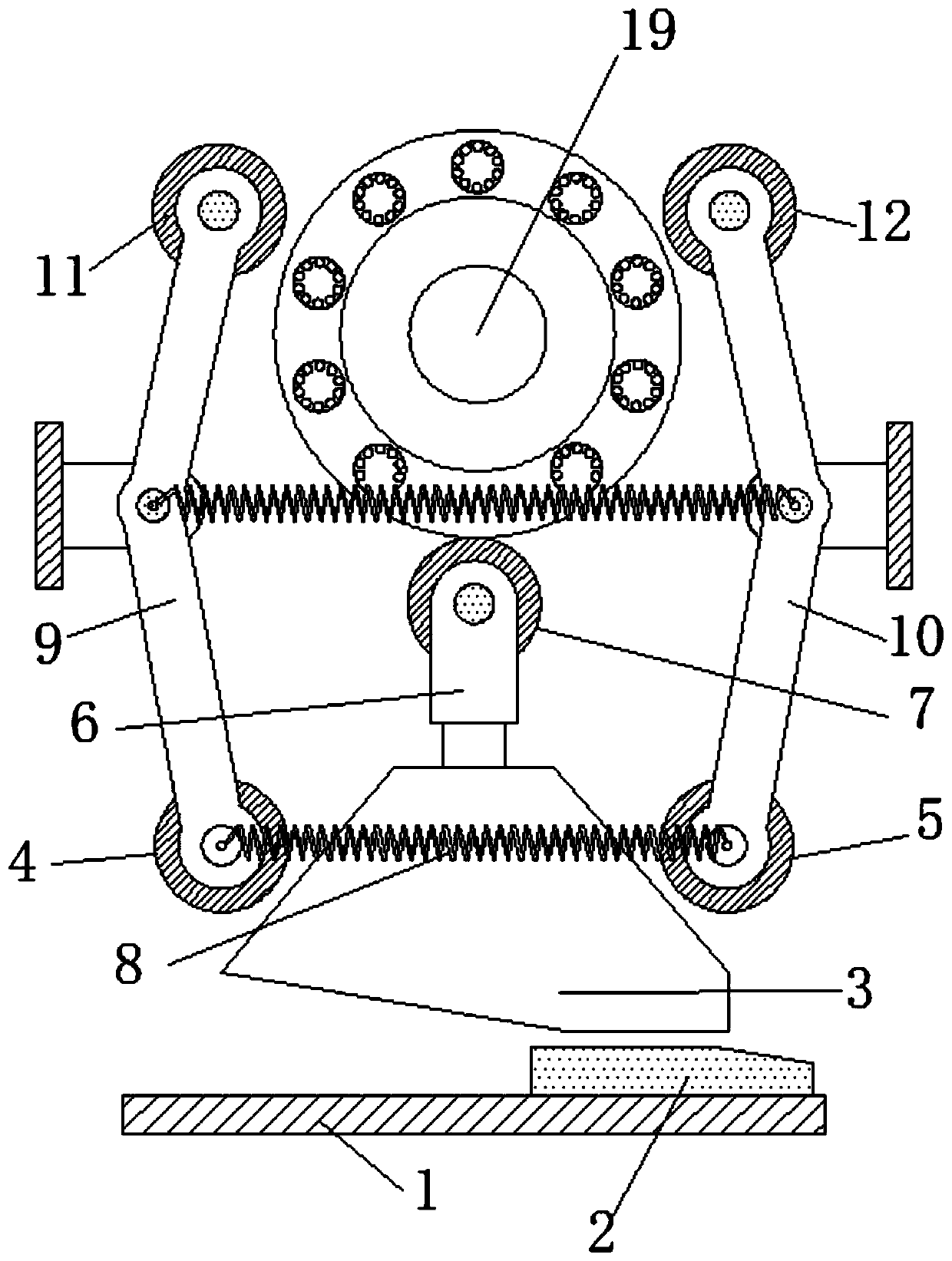 Device for clamping and conveniently maintaining motor stator on basis of intermittent motion