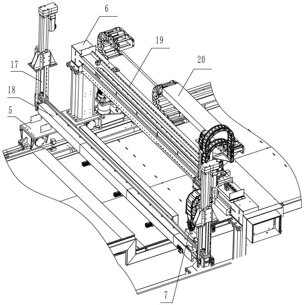 Semitrailer bottom plate laser welding equipment