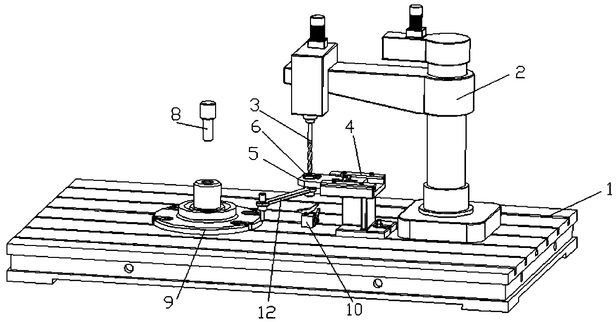 Large-scale flange type workpiece punching positioning device