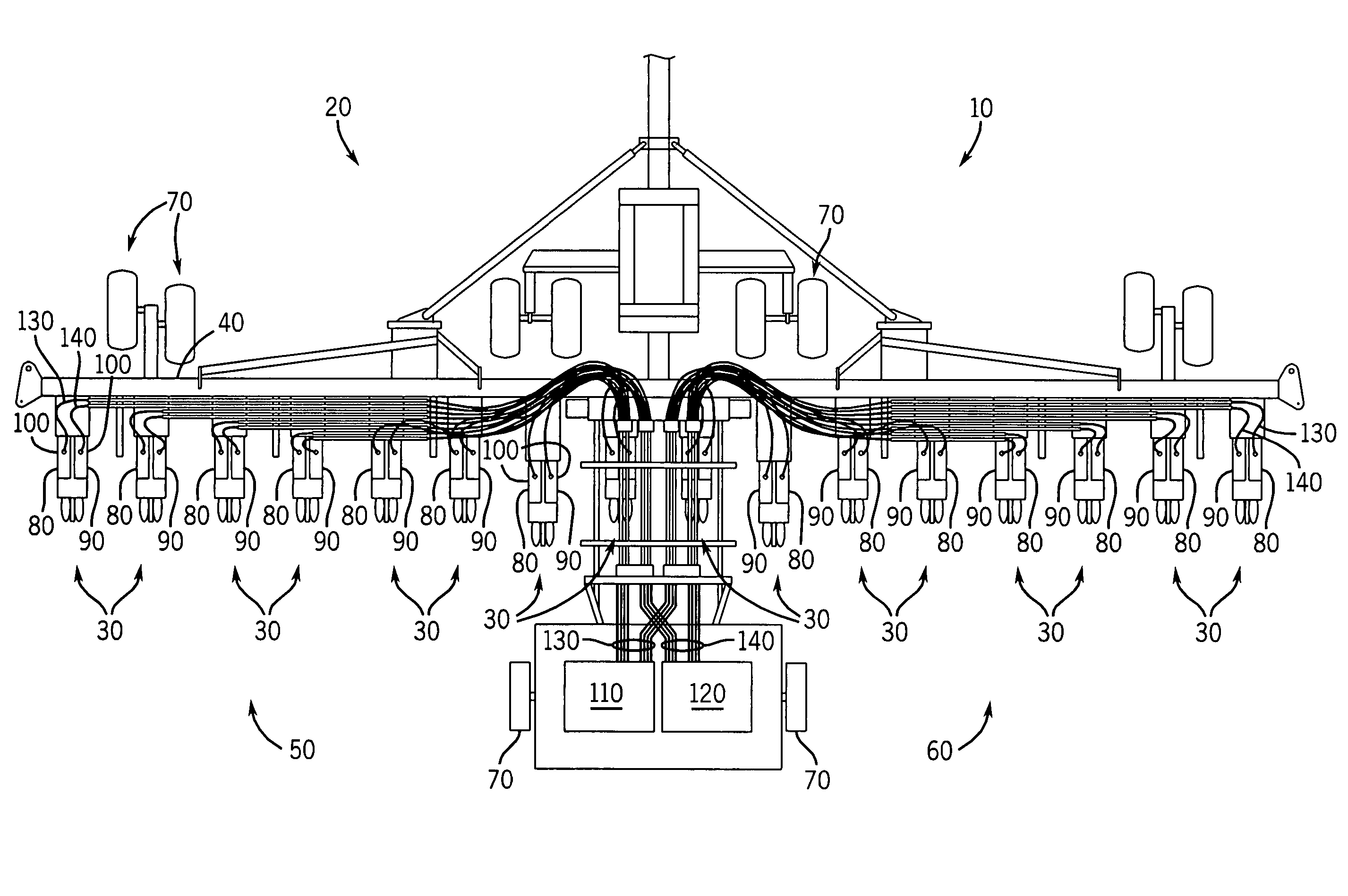 System and method for distributing multiple materials from an agricultural vehicle