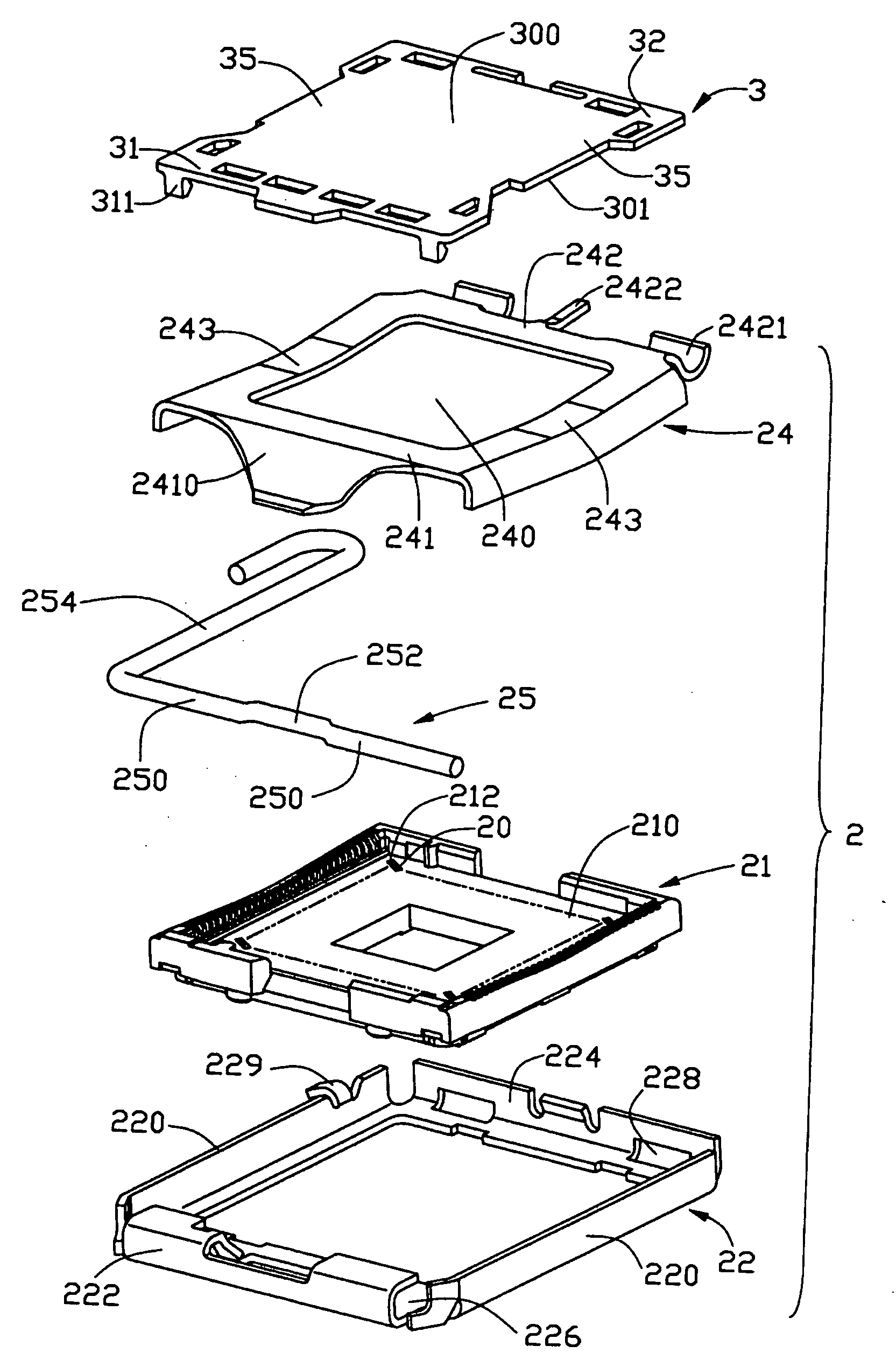 Pick up cap for LGA connector assembly