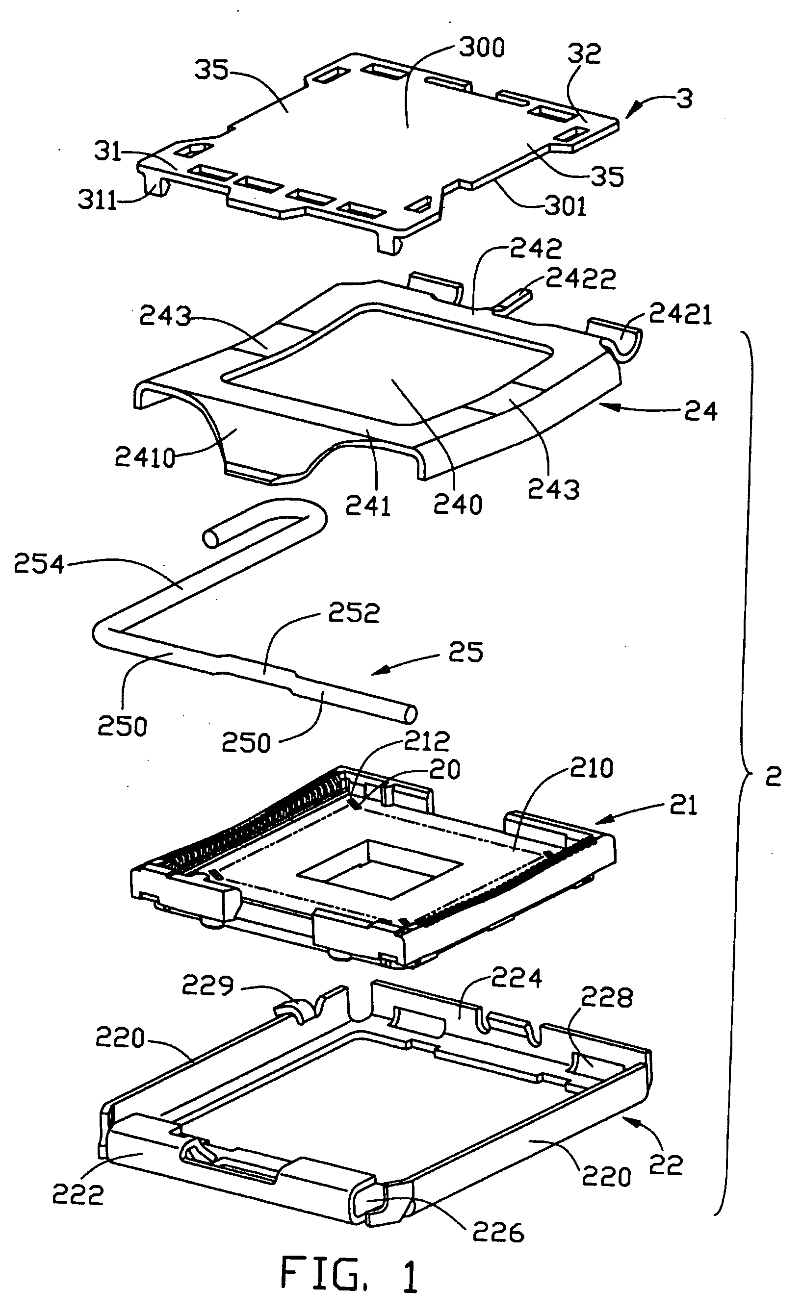 Pick up cap for LGA connector assembly