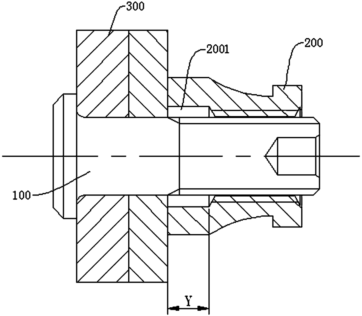 Bolt with transition area and transition structure of bolt