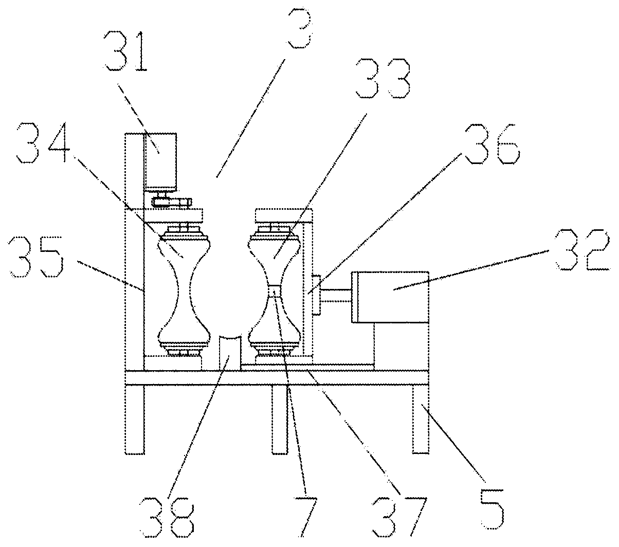 A steel pipe straightening machine