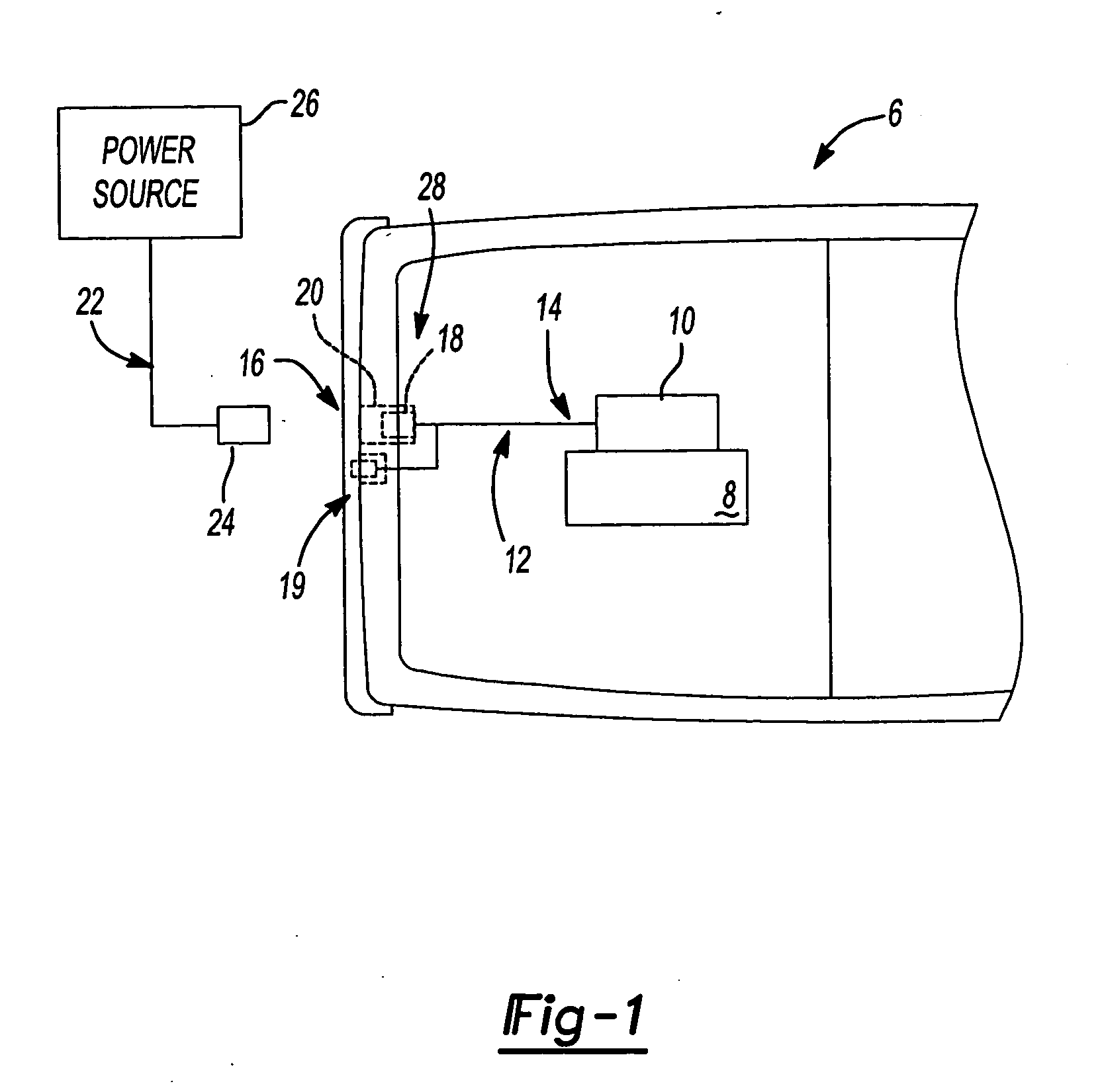 Cab receptacle with indicator light