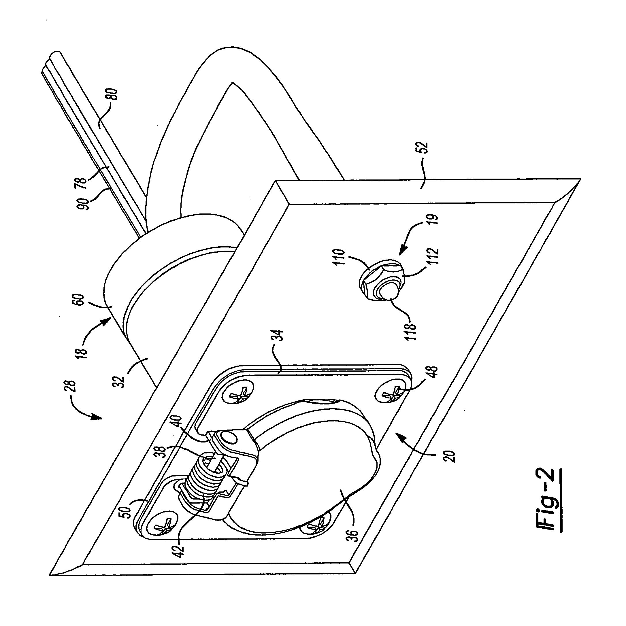 Cab receptacle with indicator light