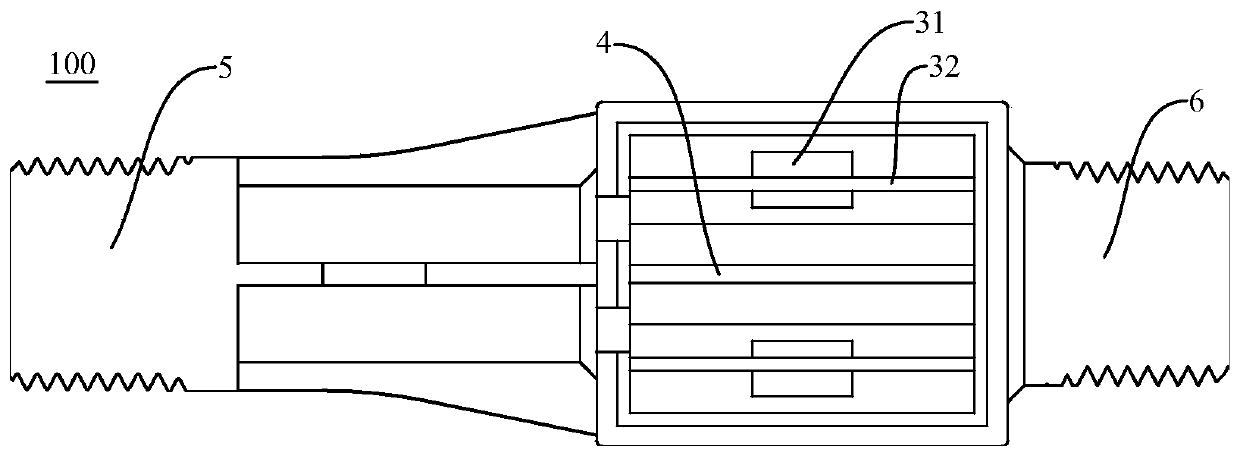 An overflowing type electrolysis sterilization device and a household electric appliance with the same