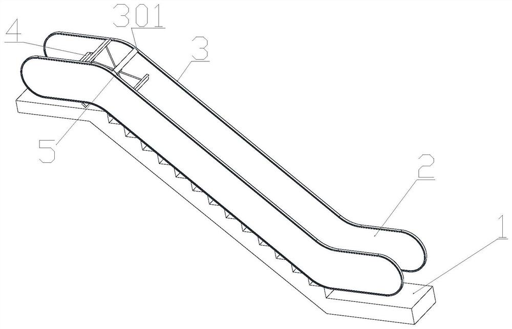 Energy-saving escalator cleaning device