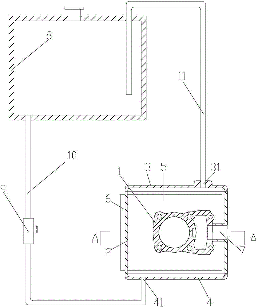 Boiling type water cooling system for engine and engine