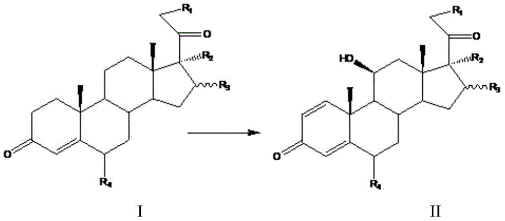 11beta-hydroxy-1,4-diene-3,20-dione steroid prepared through combined fermentation of absidia and arthrobacter