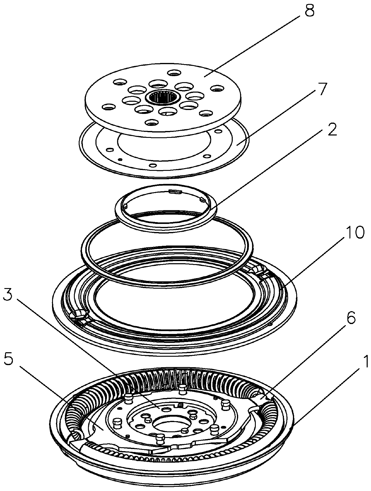 A kind of arc spring shock absorber