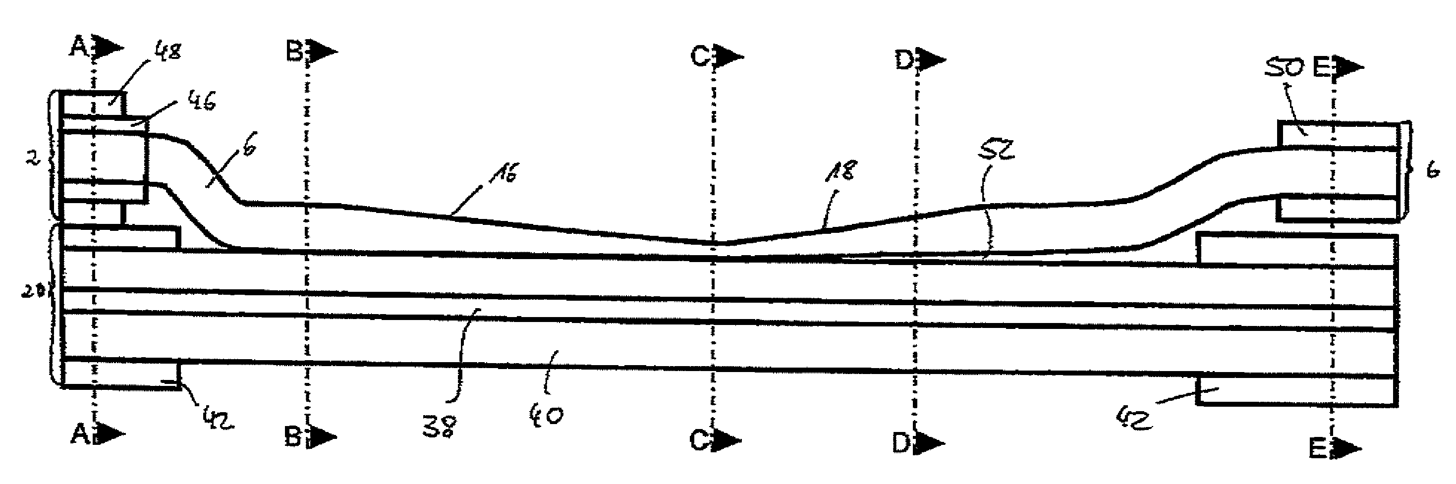 Coupling arrangement for non-axial transfer of electromagnetic radiation