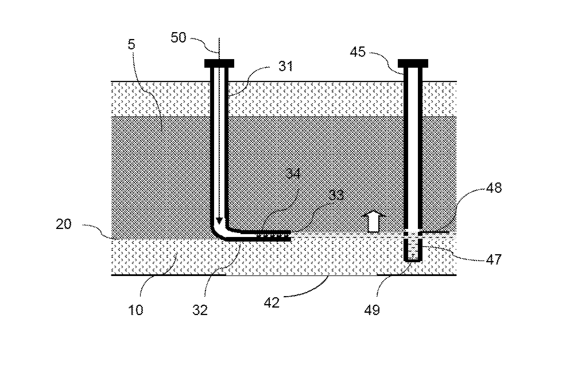 Lithological displacement of an evaporite mineral stratum