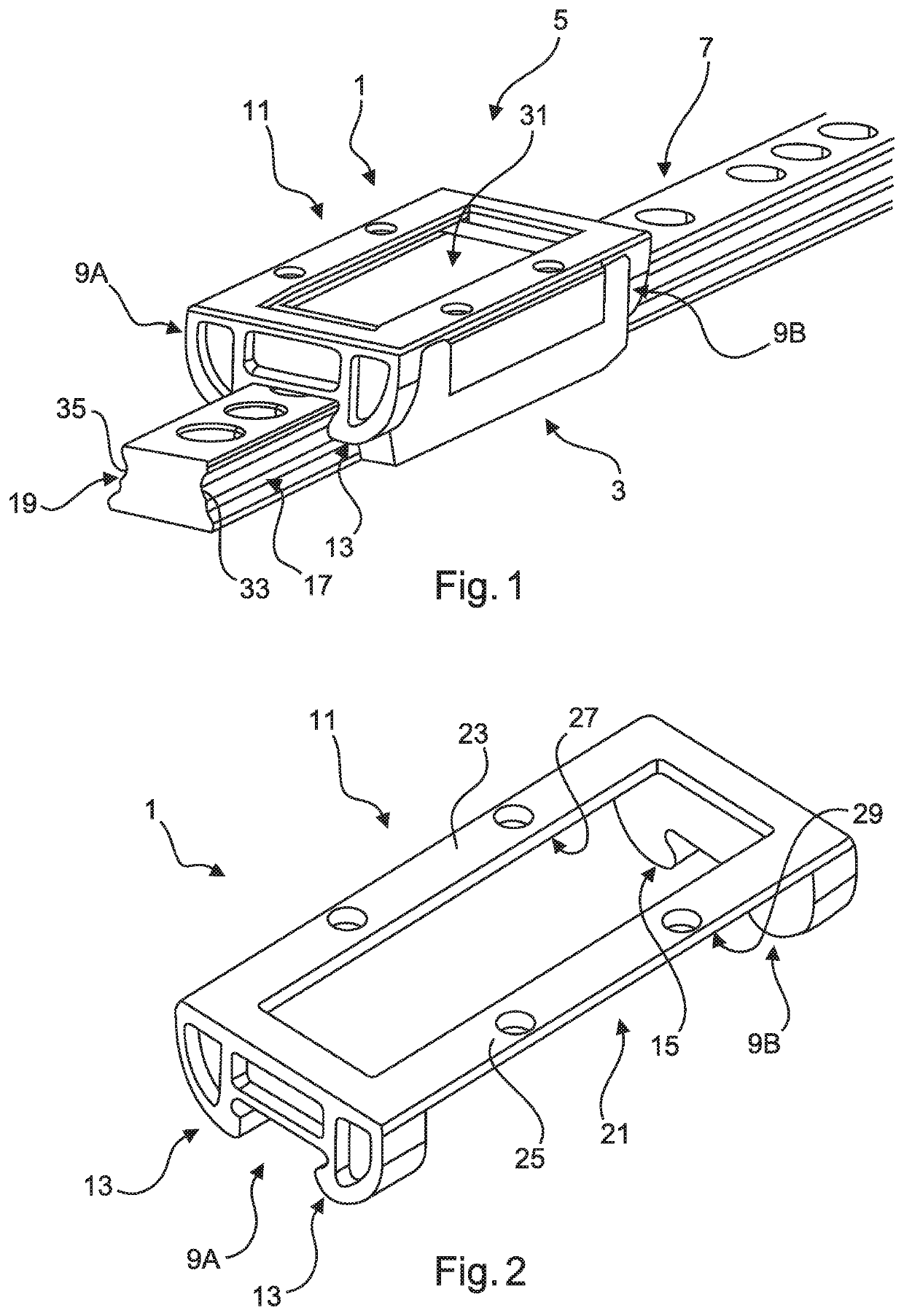 Securing device and linear guiding mechanism